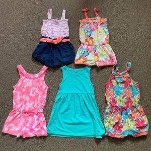 Lot of 3T Rompers & Dress (5 pieces)